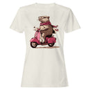 Capybara on Pink Scooter Women's T-shirt