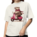 Capybara on Pink Scooter Women's T-shirt