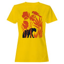 Women's T-shirt Jungle Panther Parrot Silhouette
