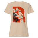 Abstract Hillside Houses Red Sun Women's T-shirt