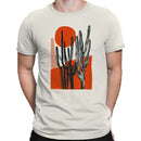 Men's T-shirt with Minimalist Cactus and Sun Design