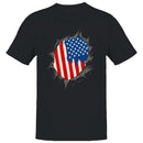 Torn American Flag Distressed Men's T-shirt