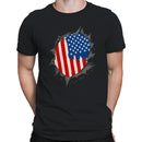 Torn American Flag Distressed Men's T-shirt