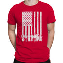 Men's T-shirt American Flag Grilling Utensils Distressed