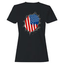 Women's Distressed American Flag T-shirt