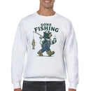 Gone Fishing Bear Men's Sweatshirt with Coffee