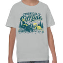 Chronically Offline Camping Bear Youth T-shirt