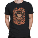 Japanese Oni Mask Flames Men's T-shirt