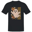 Retro Ghost Flowers Checkerboard Men's T-shirt