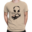 Retro Music Player Men's T-shirt with Headphones