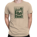 Wild Bear Forest Postage Stamp Art Men's T-shirt