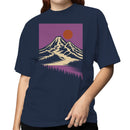 Women's T-shirt Retro Mountain Sunset Landscape