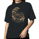 Women's T-shirt with Retro Boombox & Japanese Nature