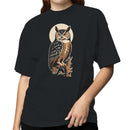 Great Horned Owl Moon Background Women's T-shirt