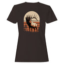 Retro Bull Elk Sunset Women's T-shirt