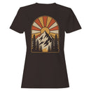 Women's T-shirt Retro Mountain Sunrise Forest Scene