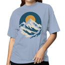 Women's T-shirt Retro Mountain Sunrise Art