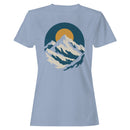 Women's T-shirt Retro Mountain Sunrise Art