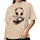 Sakura Women's T-shirt with Retro Music Player & Headphones