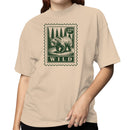 Wild Bear Forest Postage Stamp Art Women's T-shirt
