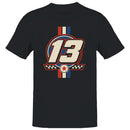 Racing Number 13 Retro Stripe Men's T-shirt