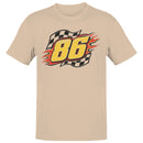 86 Racing Number Flames Checkered Flag Men's T-shirt