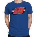 Racing Number 55 Distressed Men's T-shirt