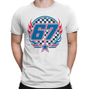 67 Racing Number Checkered Flames Men's T-shirt