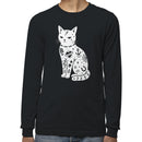 Tattoo Style Cat Mom Heart Anchor Men's Long Sleeve