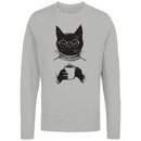 Cat in Glasses Coffee Cup Men's Long Sleeve T-shirt