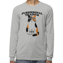 Men's Long Sleeve Purrrsonal Trainer Cat Fitness Tee