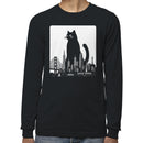 Giant Cat Over San Francisco Skyline Men's Long Sleeve