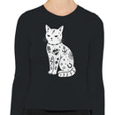 Tattoo Style Cat Mom Long Sleeve T-Shirt