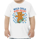 Wild Child Kind Heart Skateboarding Bear T-shirt