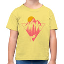 Toddler's T-shirt Geometric Mountain Sunset Design