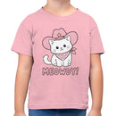 Meowdy Cowboy Cat Pink Hat Toddler T-shirt