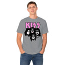 KISS Band Faces Pink Logo Men's T-shirt