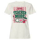 Teacher Mode Off Women's T-shirt with Striped Bow