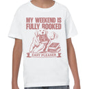 Youth's T-shirt: My Weekend Is Fully Booked Dog Reading