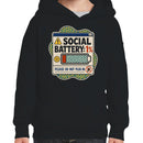 Social Battery 1% Please Do Not Plug In Youth Hoodie