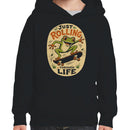 Just Rolling Through Life Frog Skateboard Hoodie
