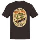 Just Rolling Through Life Frog Skateboard T-shirt
