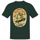 Just Rolling Through Life Frog Skateboard T-shirt