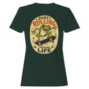 Just Rolling Through Life Frog Skateboard Women's T-shirt