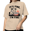 It's Fine I'm Fine Stress Possum Women's T-shirt