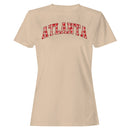 Atlanta Red Plaid Arch Lettering Women's T-shirt