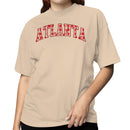 Atlanta Red Plaid Arch Lettering Women's T-shirt