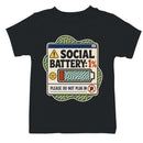 Social Battery 1% Please Do Not Plug In Youth T-shirt