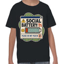 Social Battery 1% Please Do Not Plug In Youth T-shirt