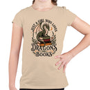 Dragon on Books with Moon Youth's T-shirt